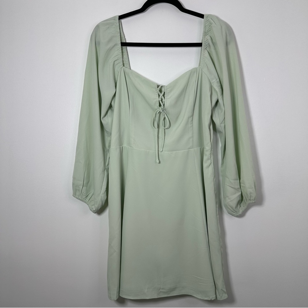 Abercrombie & Fitch Women’s Green Billowy Sleeve Corset Dress Size L NWT